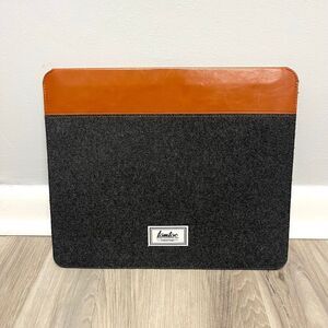tomtoc Grey Felt and Brown Laptop Sleeve